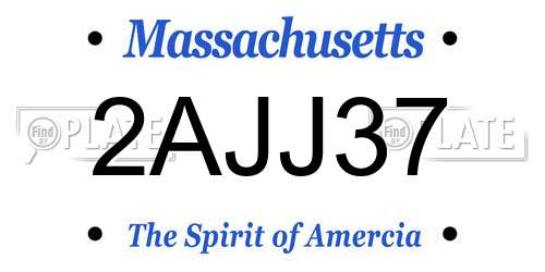2AJJ37 Massachusetts License Plate