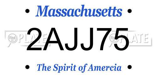 2AJJ75 Massachusetts License Plate