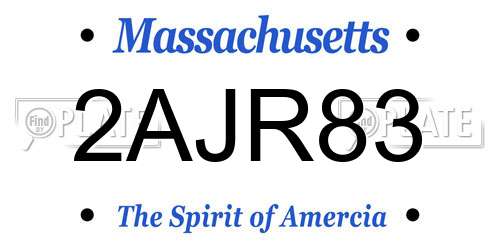 2AJR83 Massachusetts License Plate