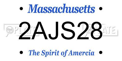2AJS28 Massachusetts License Plate