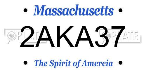 2AKA37 Massachusetts License Plate