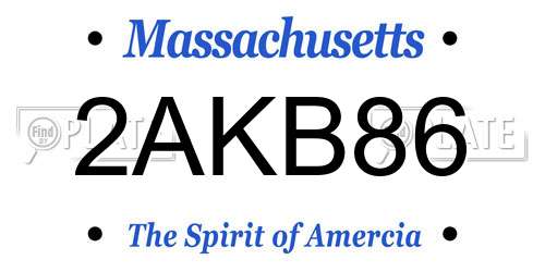 2AKB86 Massachusetts License Plate