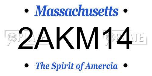 2AKM14 Massachusetts License Plate