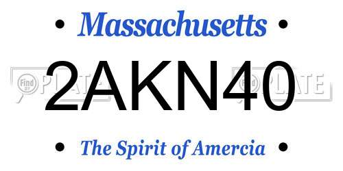 2AKN40 Massachusetts License Plate
