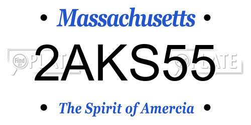 2AKS55 Massachusetts License Plate