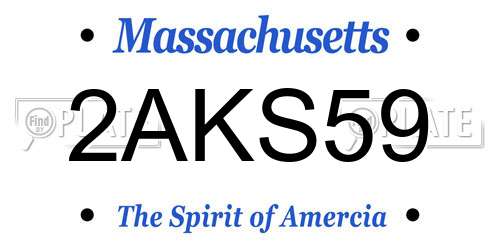 2AKS59 Massachusetts License Plate