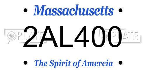 2AL400 Massachusetts License Plate