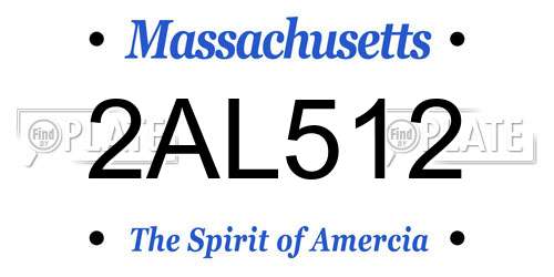 2AL512 Massachusetts License Plate