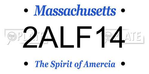 2ALF14 Massachusetts License Plate