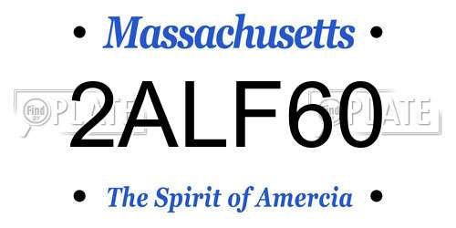2ALF60 Massachusetts License Plate