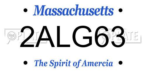 2ALG63 Massachusetts License Plate