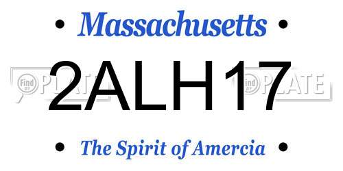 2ALH17 Massachusetts License Plate