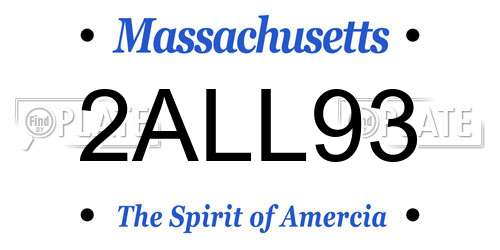 2ALL93 Massachusetts License Plate