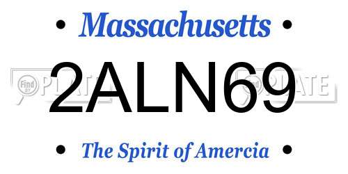 2ALN69 Massachusetts License Plate