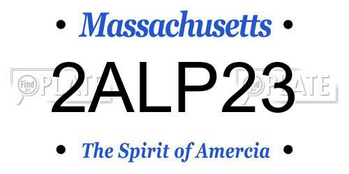 2ALP23 Massachusetts License Plate