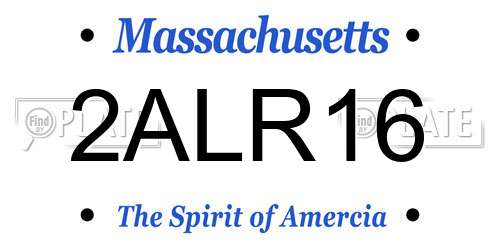 2ALR16 Massachusetts License Plate