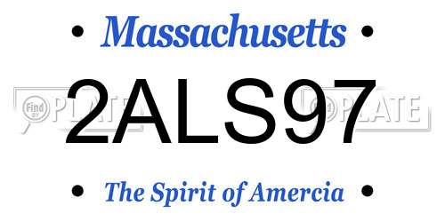 2ALS97 Massachusetts License Plate