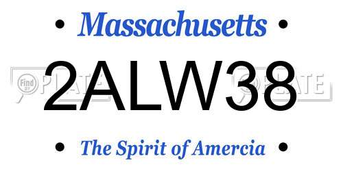 2ALW38 Massachusetts License Plate