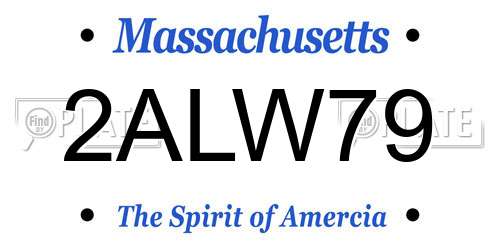 2ALW79 Massachusetts License Plate