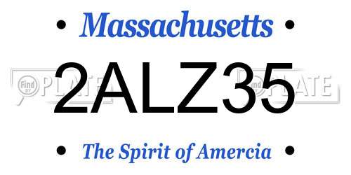 2ALZ35 Massachusetts License Plate