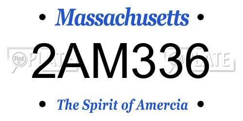 2AM336 Massachusetts License Plate