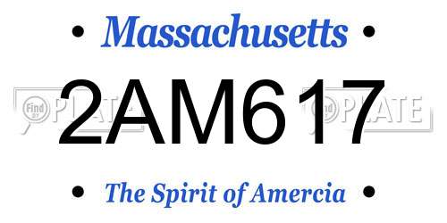 2AM617 Massachusetts License Plate