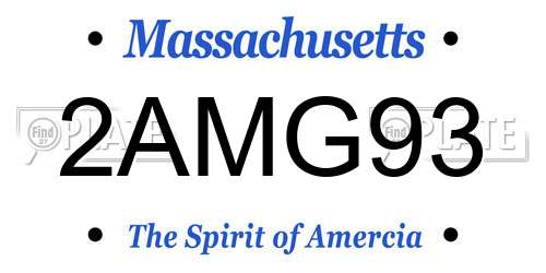 2AMG93 Massachusetts License Plate