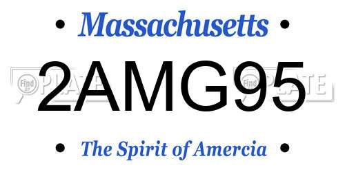 2AMG95 Massachusetts License Plate