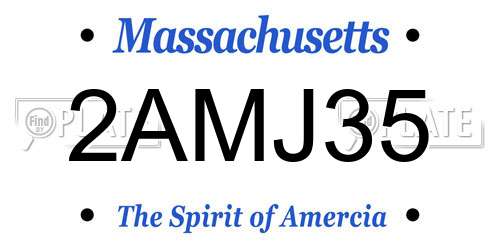 2AMJ35 Massachusetts License Plate