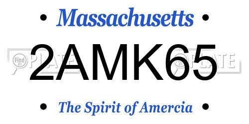 2AMK65 Massachusetts License Plate