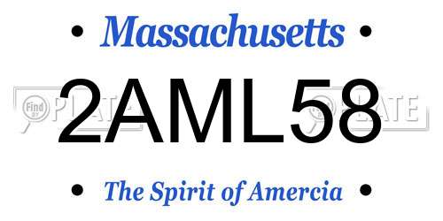 2AML58 Massachusetts License Plate
