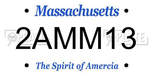 2AMM13 Massachusetts License Plate