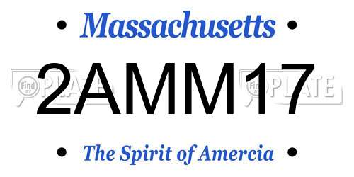 2AMM17 Massachusetts License Plate