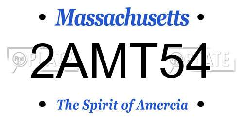 2AMT54 Massachusetts License Plate