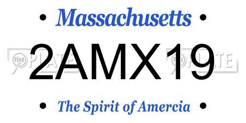 2AMX19 Massachusetts License Plate