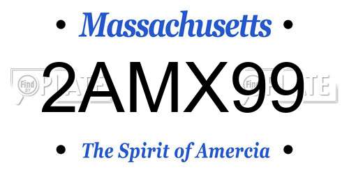 2AMX99 Massachusetts License Plate