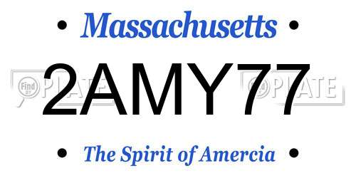 2AMY77 Massachusetts License Plate