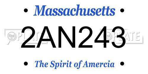 2AN243 Massachusetts License Plate