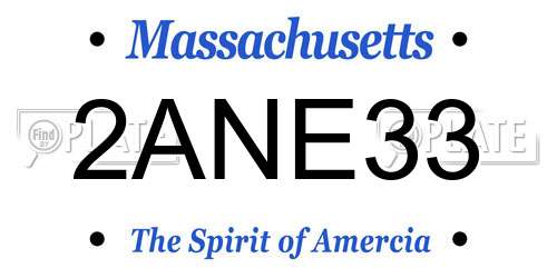 2ANE33 Massachusetts License Plate