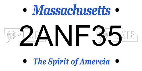 2ANF35 Massachusetts License Plate
