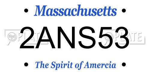 2ANS53 Massachusetts License Plate