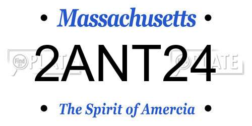 2ANT24 Massachusetts License Plate