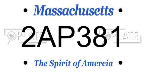 2AP381 Massachusetts License Plate