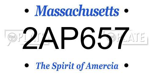 2AP657 Massachusetts License Plate