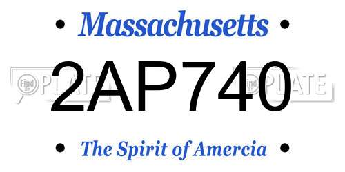 2AP740 Massachusetts License Plate
