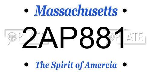 2AP881 Massachusetts License Plate