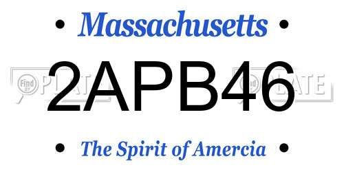 2APB46 Massachusetts License Plate