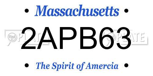 2APB63 Massachusetts License Plate