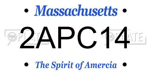 2APC14 Massachusetts License Plate