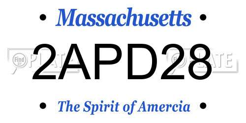 2APD28 Massachusetts License Plate